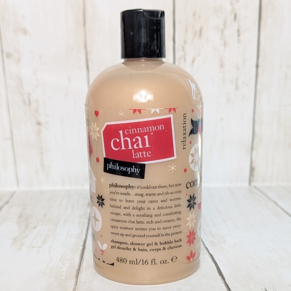 Philosophy Cinnamon Chai Latte Shower Gel Shampoo Bubble Bath 16oz New - Picture 1 of 3